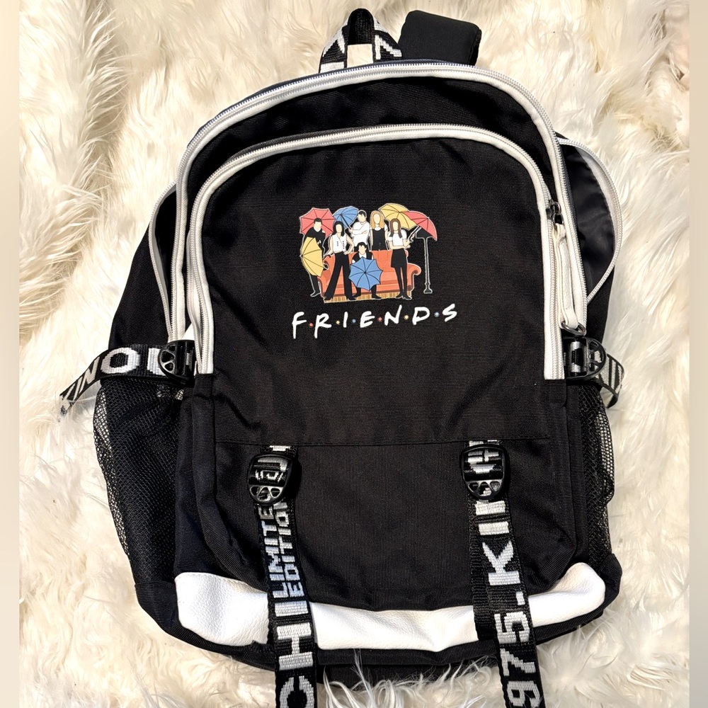 Friends logo Kinouchi “1975 limited edition” multi-pocket backpack. New